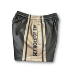Black And Tan Footy Shorts (Adult)
