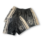 Black And Tan Footy Shorts (Adult)