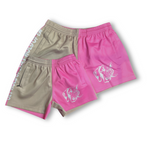 Pink And Tan Footy Shorts (KIDS)