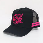 Hot Pink And Black Trucker Cap