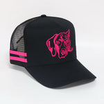 Hot Pink And Black Trucker Cap